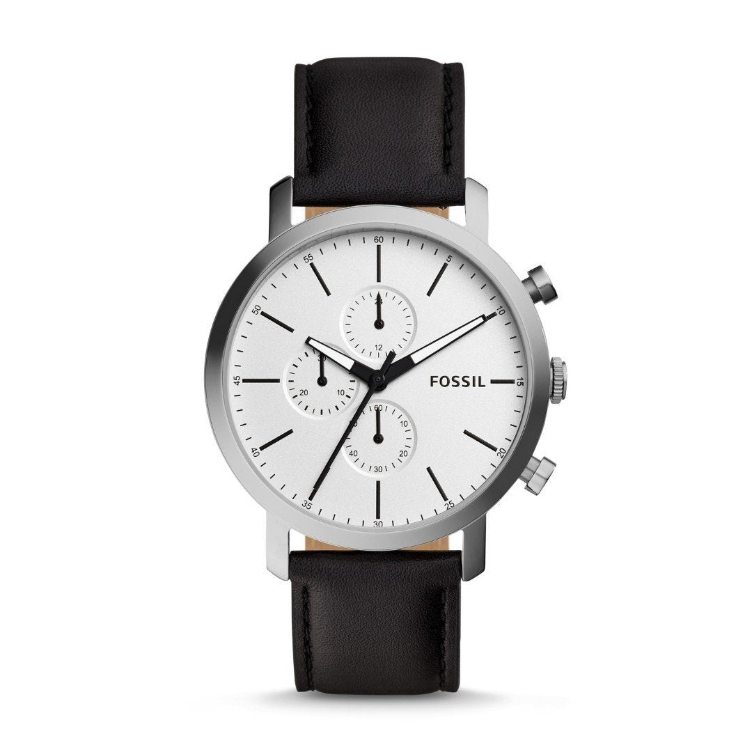 Fossil Men's BQ2327 Luther Chronograph Black Leather Watch