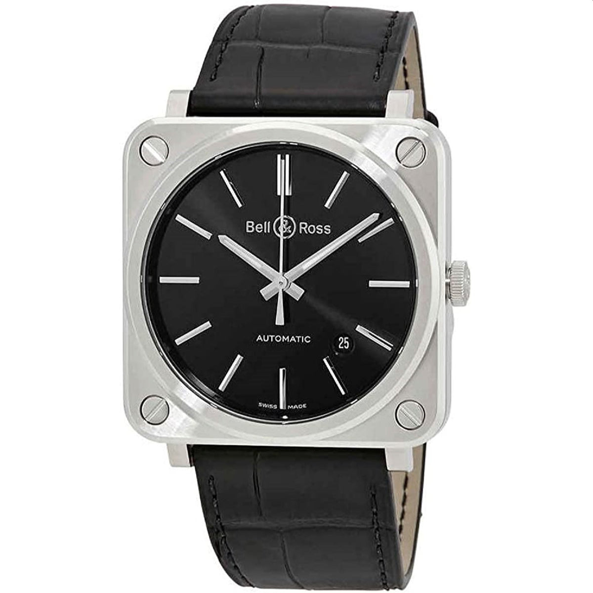 Bell & Ross Men's BR-S-92 BR S-92 Black Leather Watch