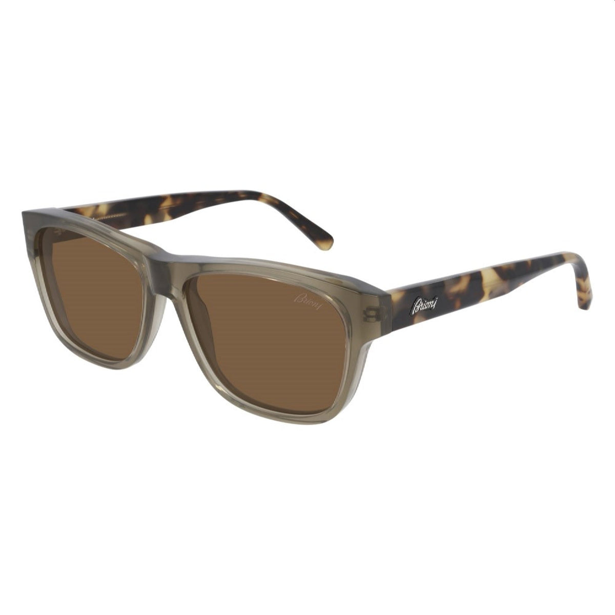 Brioni Men&#39;s Sunglasses Fall Winter 2020 Brown Brown Nylon Nylon Shiny BR0081S 003