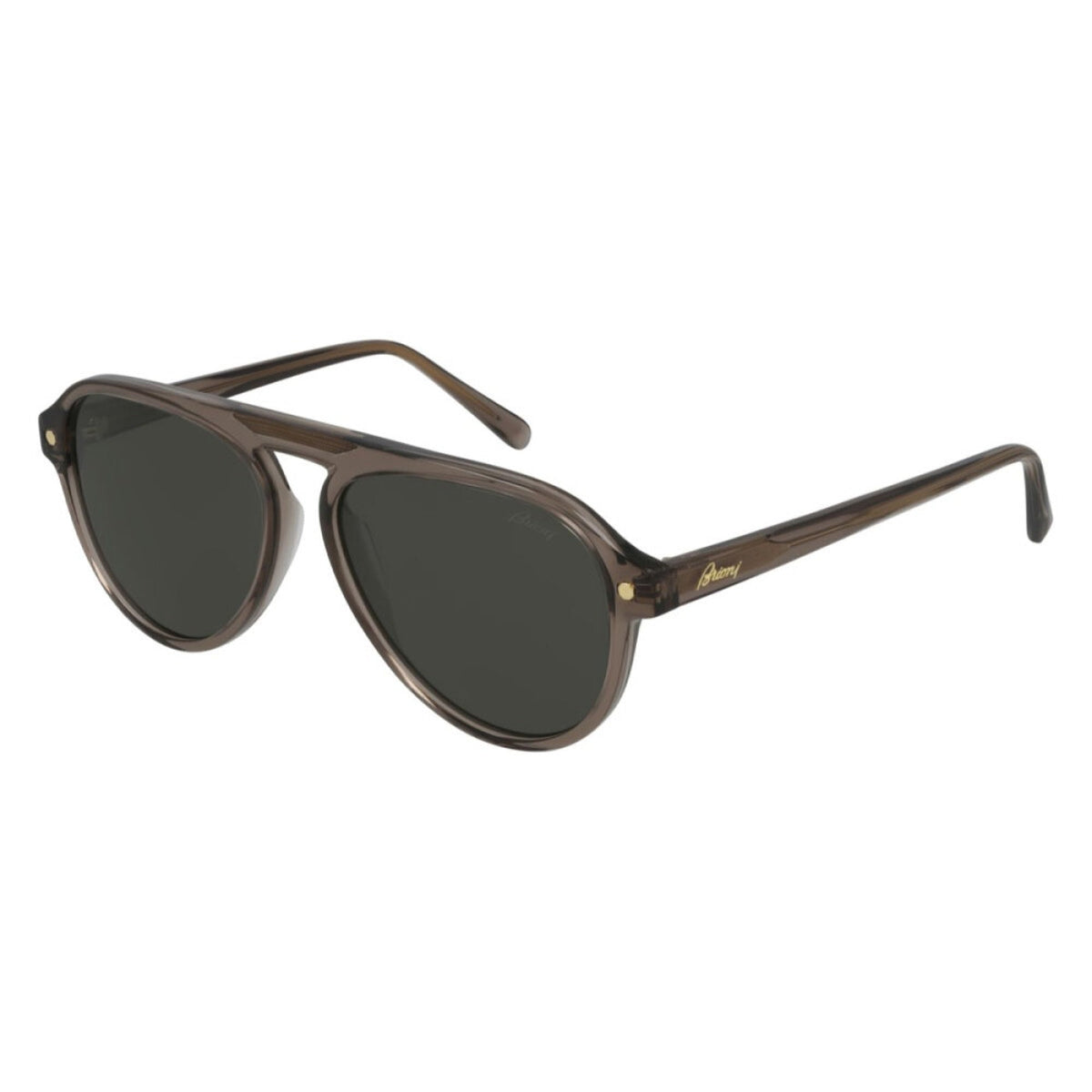 Brioni Men's Sunglasses Spring Summer 2021 Brown Grey Nylon Nylon Transparent BR0085S 004