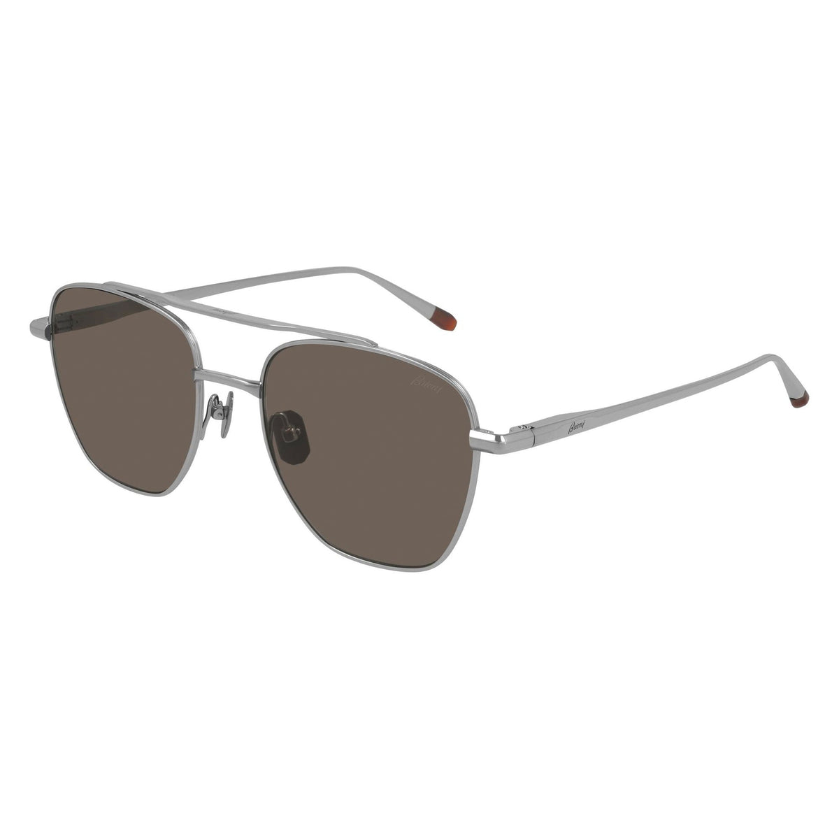 Brioni Men's Sunglasses Spring Summer 2021 Silver Brown Nylon Nylon SIlver BR0089S 003