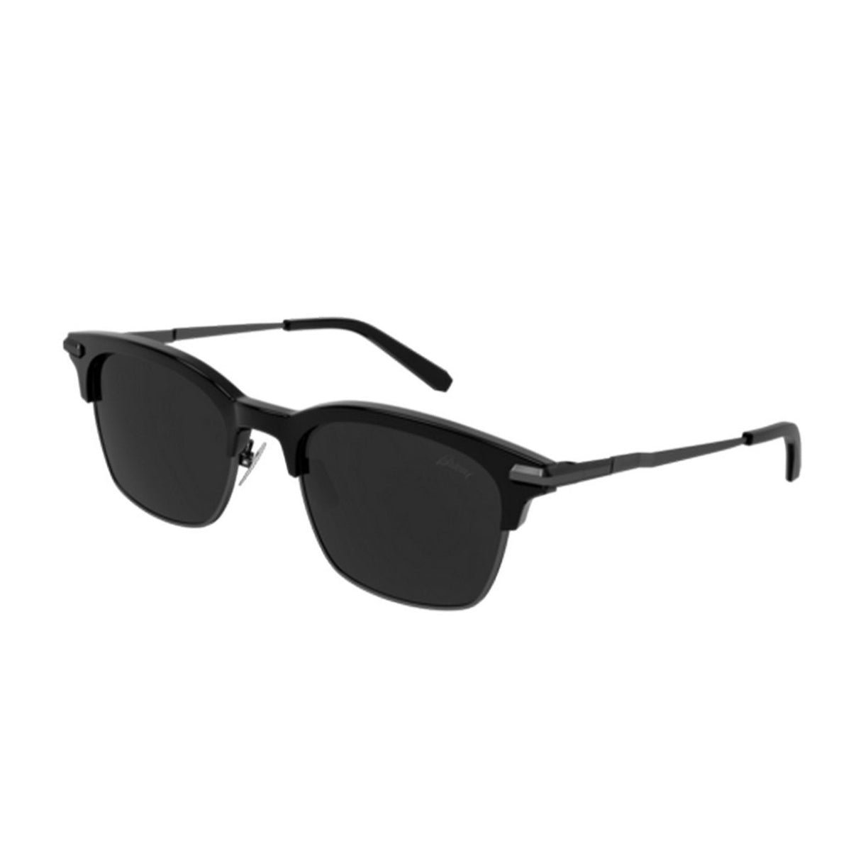 Brioni Men&#39;s Sunglasses Fall Winter 2021 Black Grey Nylon Nylon Shiny BR0093S 001