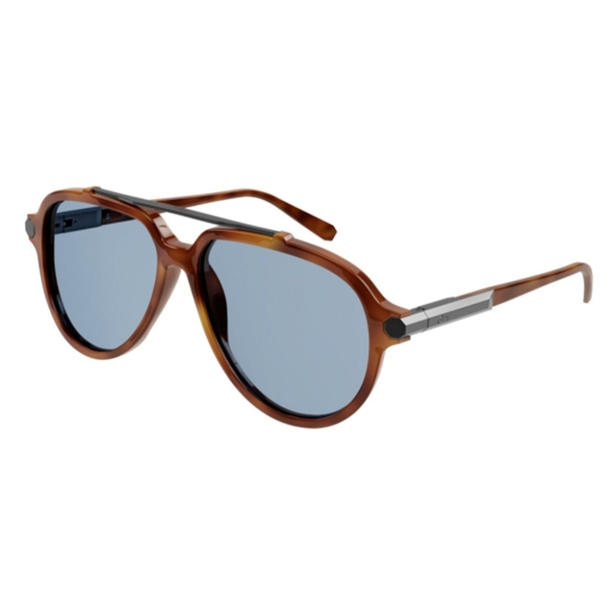 Brioni Men's Sunglasses Fall Winter 2021 Havana Blue CR 39 CR 39 Yellow BR0096S 003