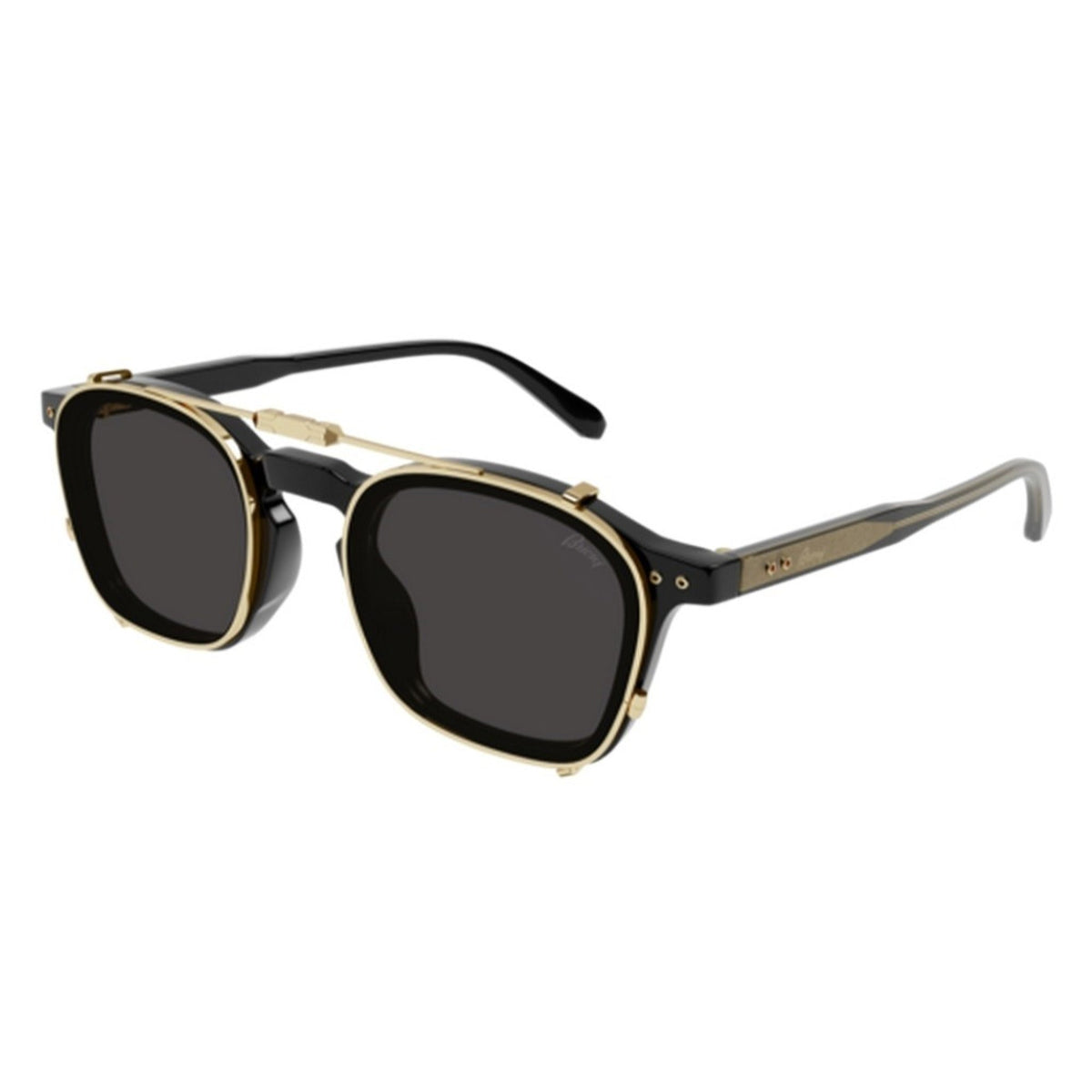 Brioni Men's Sunglasses Spring Summer 2022 Black Grey CR 39 CR 39 Shiny BR0097S 004