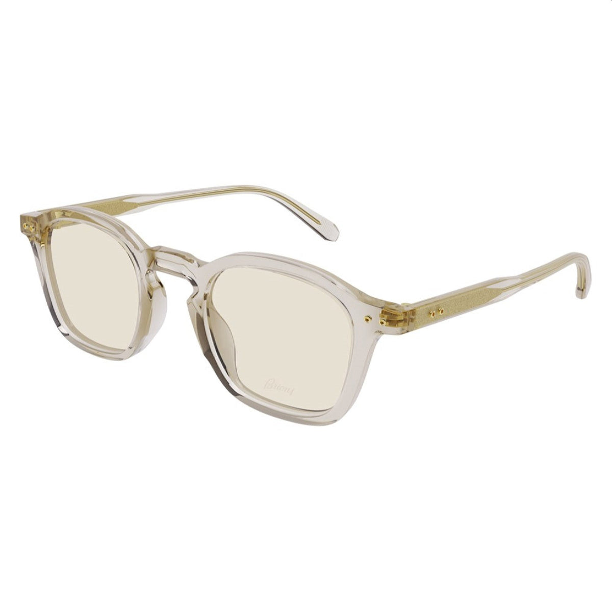 Brioni Men's Sunglasses Spring Summer 2022 Beige Yellow Nylon Nylon Transparent BR0097S 005