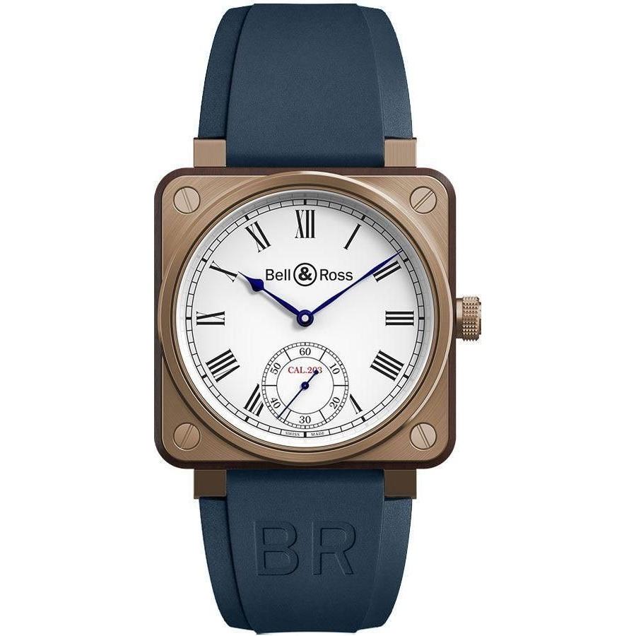 Bell & Ross Men's BR01-CM-203-B-P-022 Aviation Instruments  Blue Rubber Watch