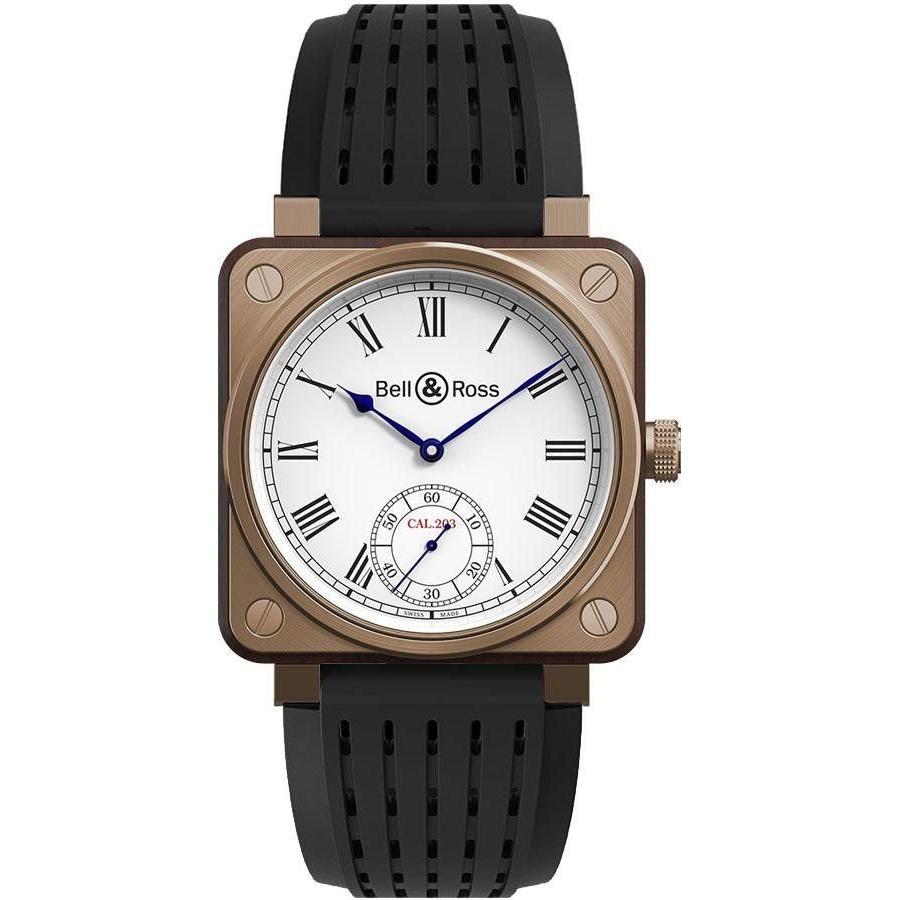 Bell & Ross Men's BR01-CM-203-B-P-035 Aviation Instruments  Black Rubber Watch