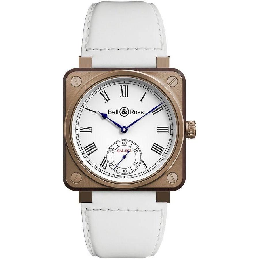Bell & Ross Men's BR01-CM-203-B-V-032 Aviation Instruments  White Leather Watch