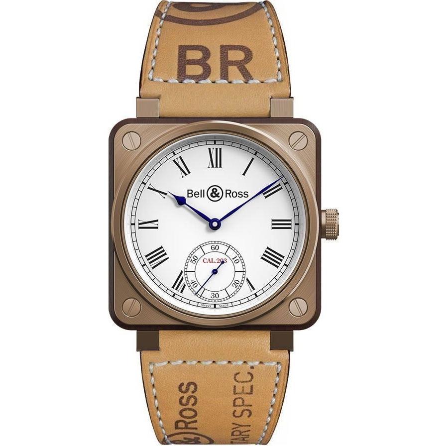 Bell & Ross Men's BR01-CM-203-B-V-035 Aviation Instruments  Brown Leather Watch