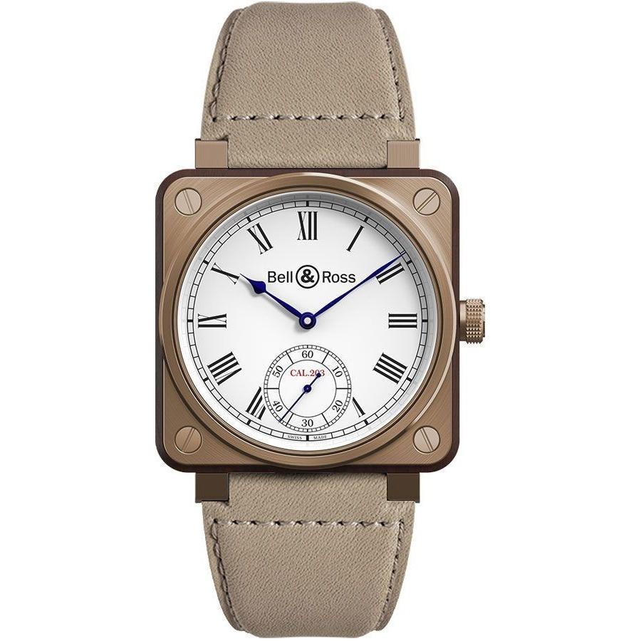 Bell & Ross Men's BR01-CM-203-B-V-057 Aviation Instruments  Beige Leather Watch