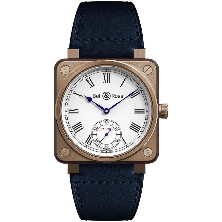 Bell & Ross Men's BR01-CM-203-B-V-064 Aviation Instruments  Navy Blue Leather Watch