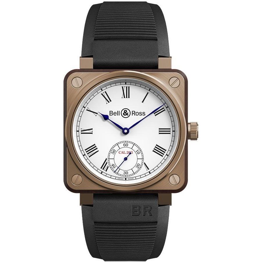 Bell & Ross Men's BR01-CM-203-SRB2 Aviation Instruments  Black Rubber Watch