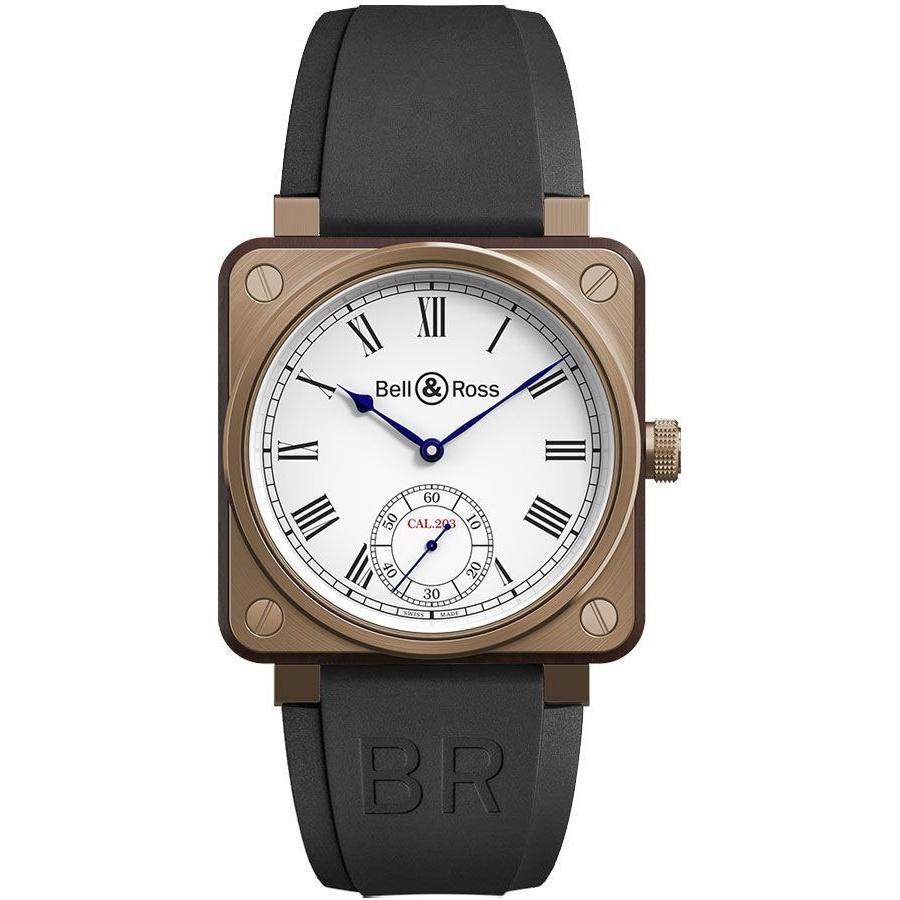 Bell & Ross Men's BR01-CM-203-SRB Aviation Instruments  Black Rubber Watch