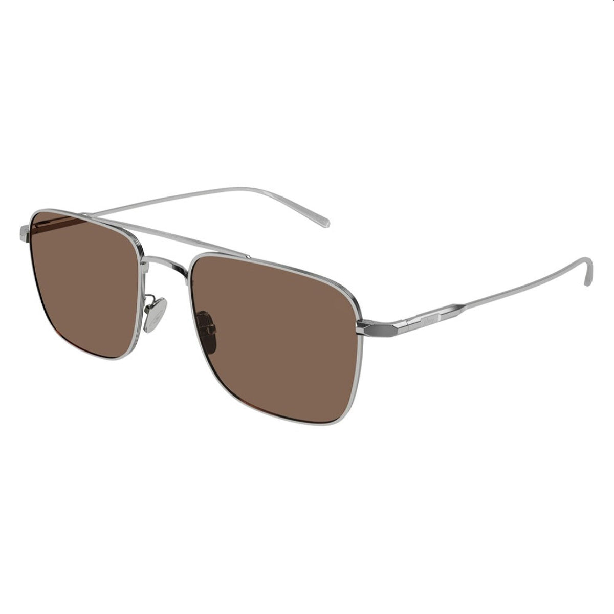 Brioni Men's Sunglasses Spring Summer 2022 Silver Brown Nylon Nylon Shiny BR0101S 003