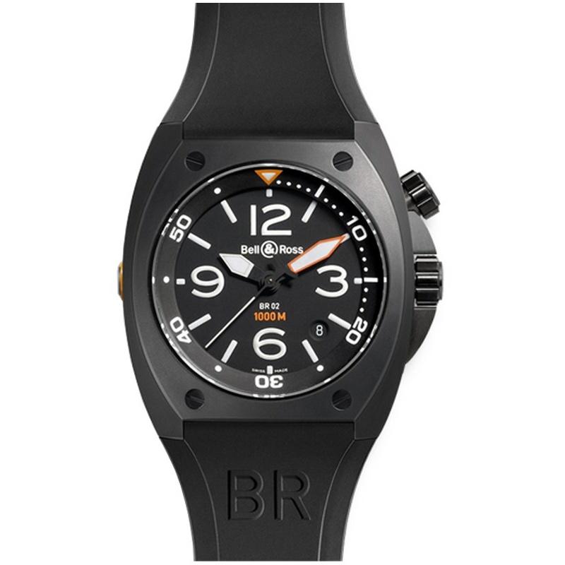 Bell & Ross Men's BR0292-CA-FINISH Marine Black Rubber Watch