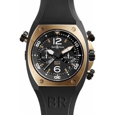 Bell & Ross Men's BR0294-CHR-BICOLOR Marine Chronograph Black Rubber Watch