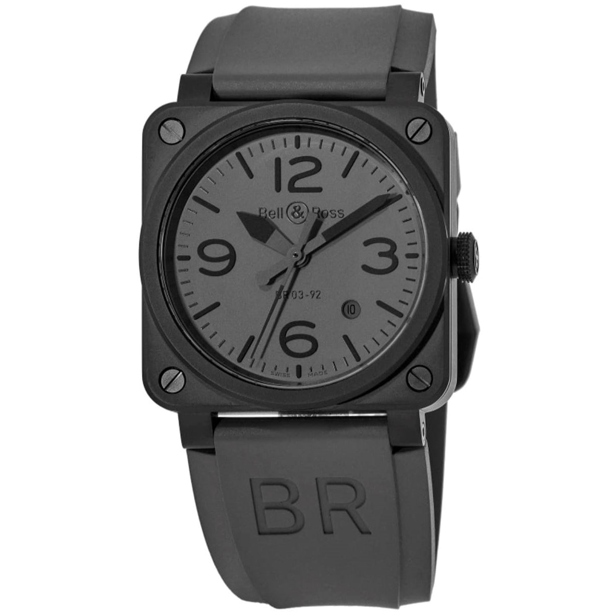 Bell & Ross Men's BR0392-COMMANDO-CE Commando Grey Rubber Watch