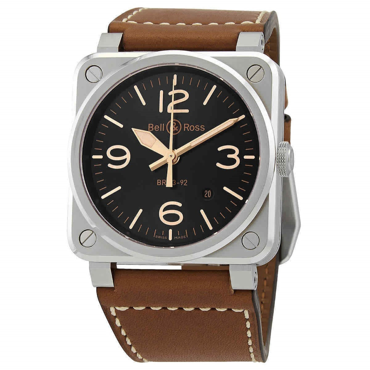 Bell & Ross Men's BR0392-GH-ST-SCA Heritage Brown Leather Watch