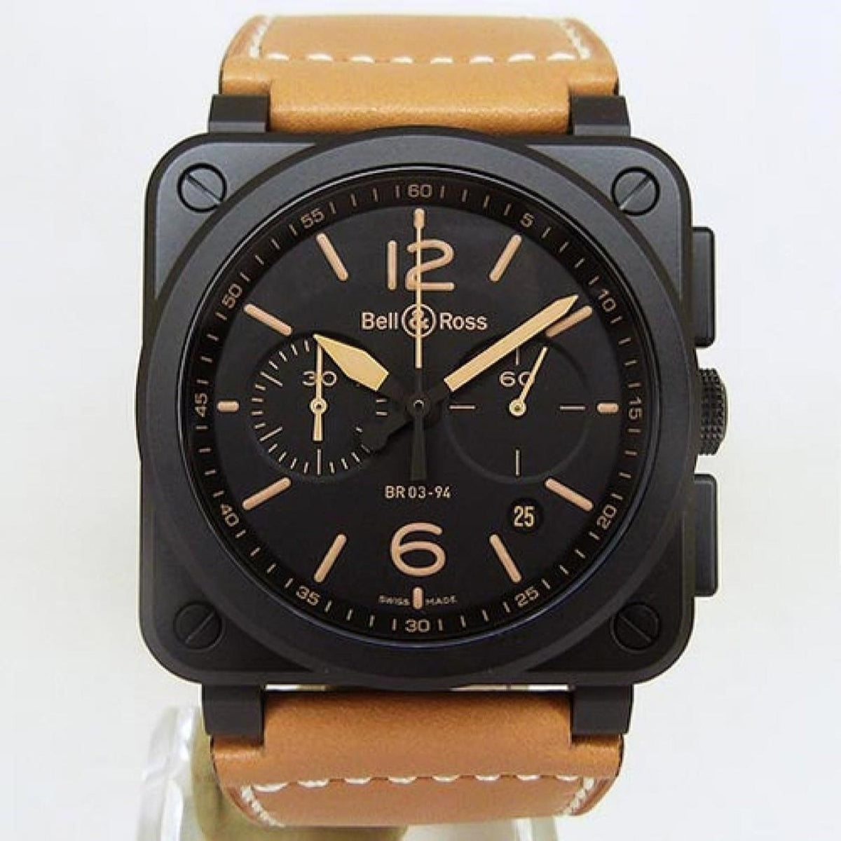 Bell & Ross Men's BR0394-HERI-CE Heritage Chronograph Beige Leather Watch