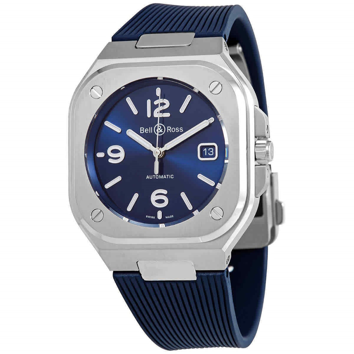 Bell & Ross Men's BR05A-BLU-ST-SRB BR 05 Blue Rubber Watch