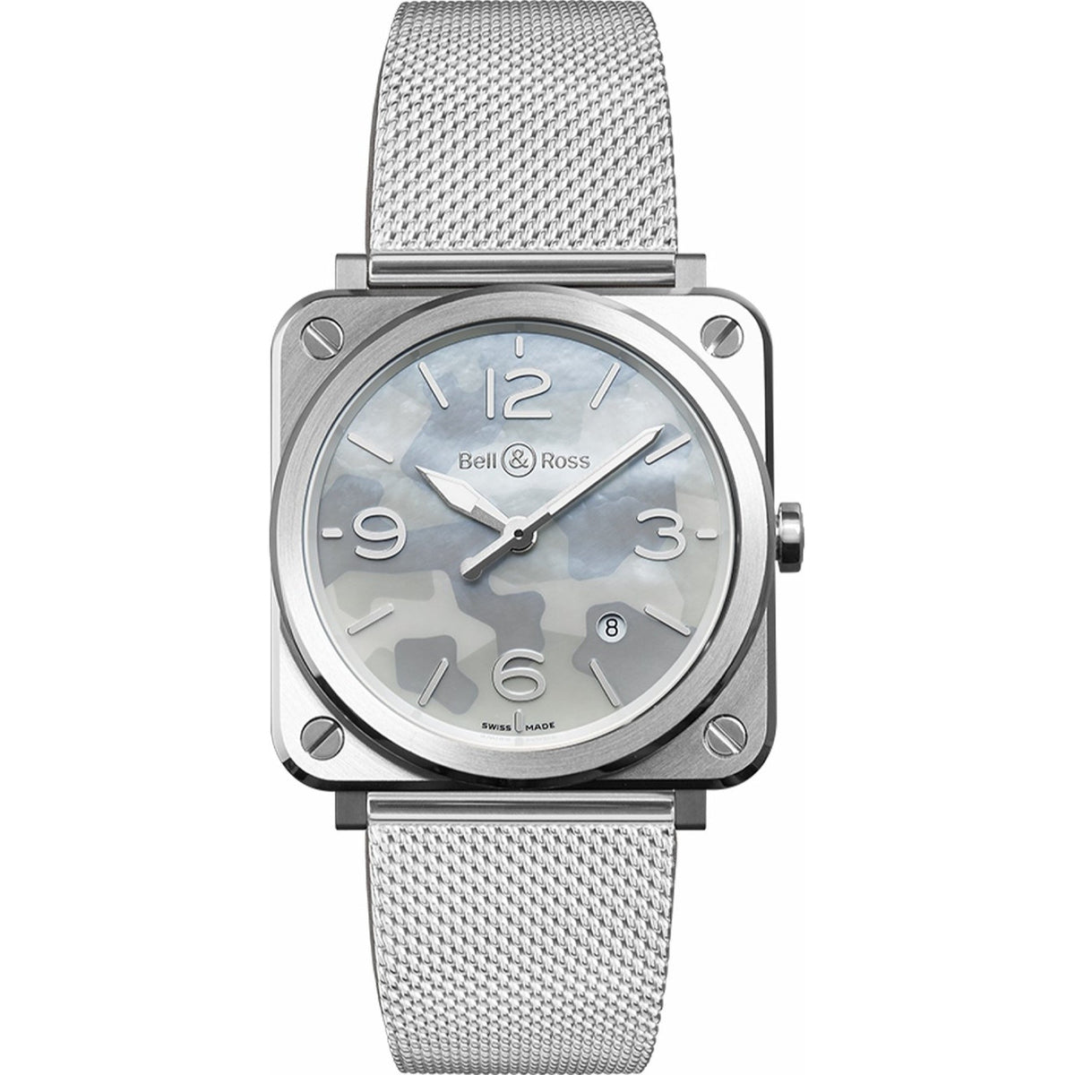 Bell & Ross Women's BRS-CAMO-ST-SST Aviation Stainless Steel Watch