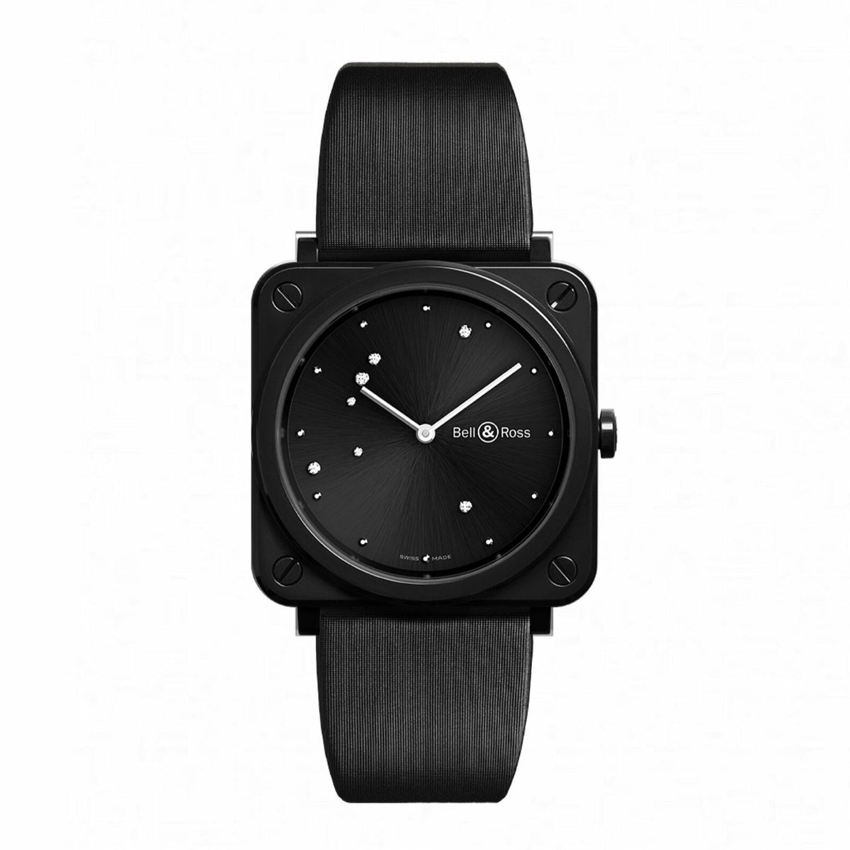 Bell & Ross Women's BRS-EBL-CE-SCA Black Diamond Eagle Diamonds Black Satin Watch