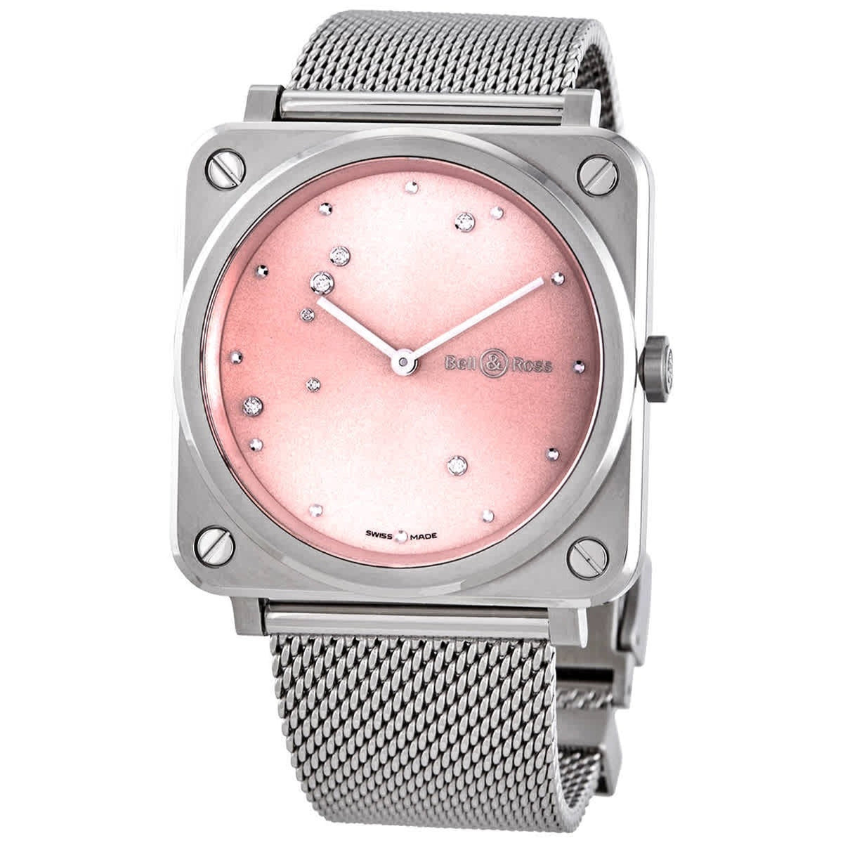 Bell & Ross Women's BRS-EP-ST-SST Pink Diamond Eagle Diamonds Stainless Steel Watch