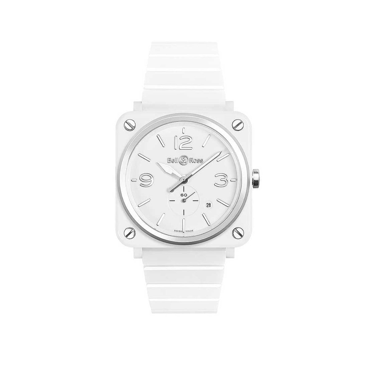 Bell & Ross Unisex BRS-WH-CES-SCE Aviation White Ceramic Watch