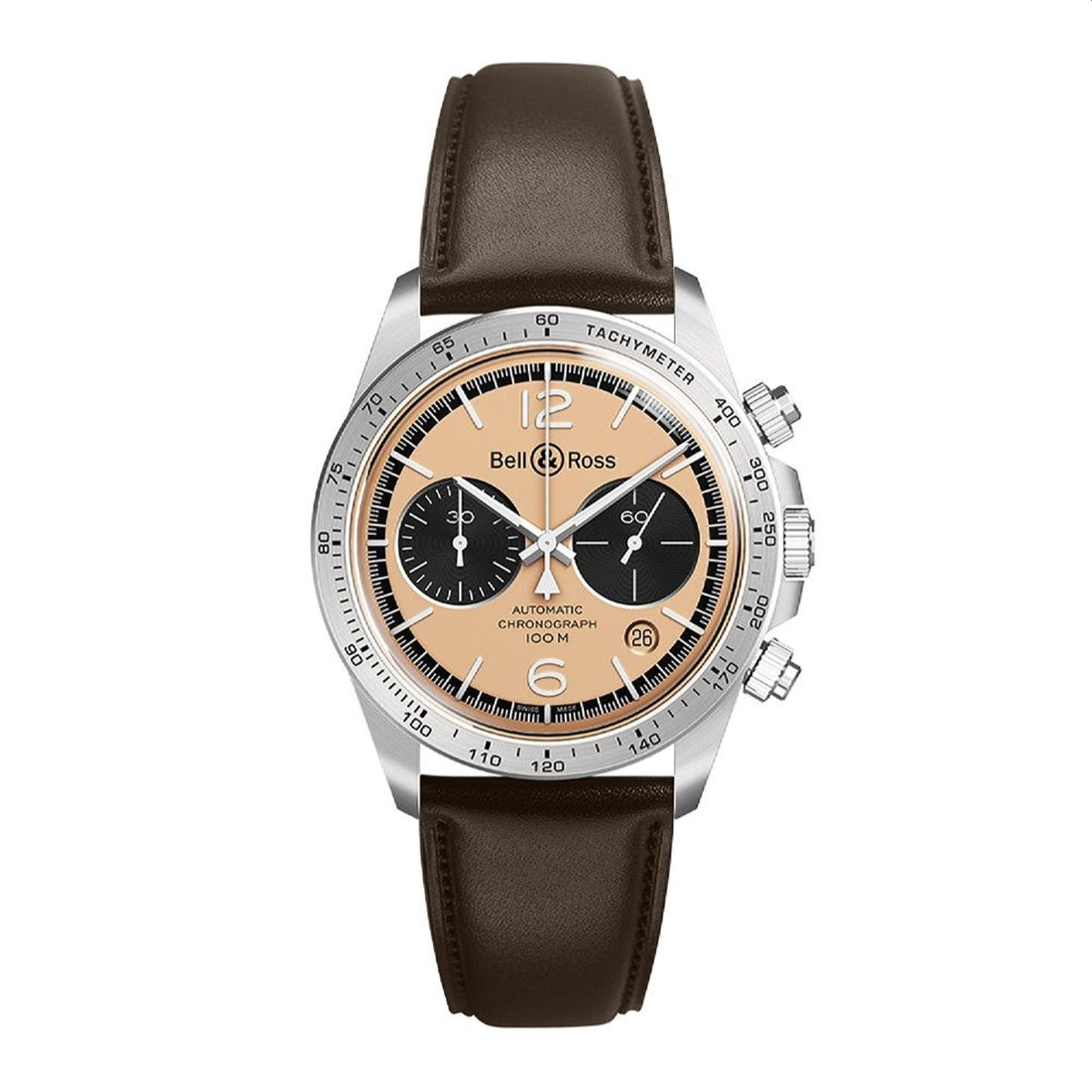 Bell & Ross Men's BRV294-BT-ST-SCA BR V1-92 Bellytanker Chronograph Brown Leather Watch