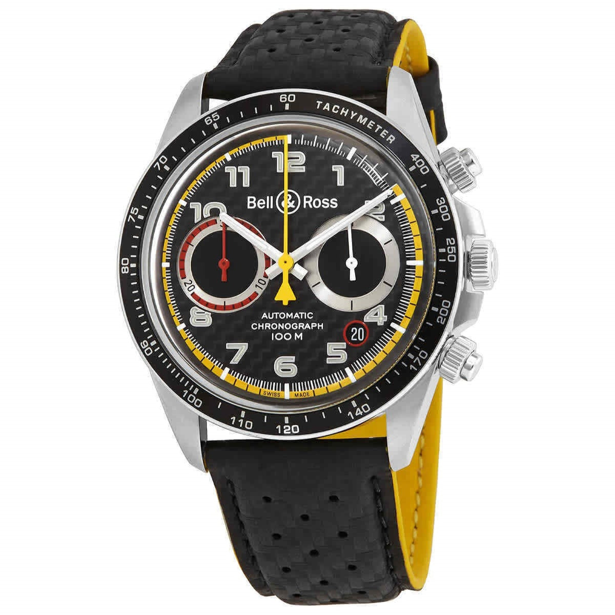 Bell & Ross Men's BRV294-RS18-SCA Vintage V2-94 Limited Edition Chronograph Black Leather Watch