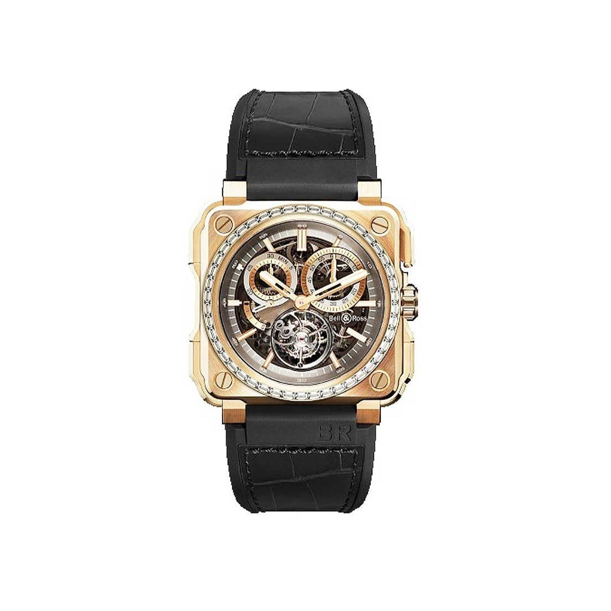 Bell & Ross Men's BRX1-CHTB-PG-D Aviation Br-X1 Chronograph Black Rubber and Leather Watch