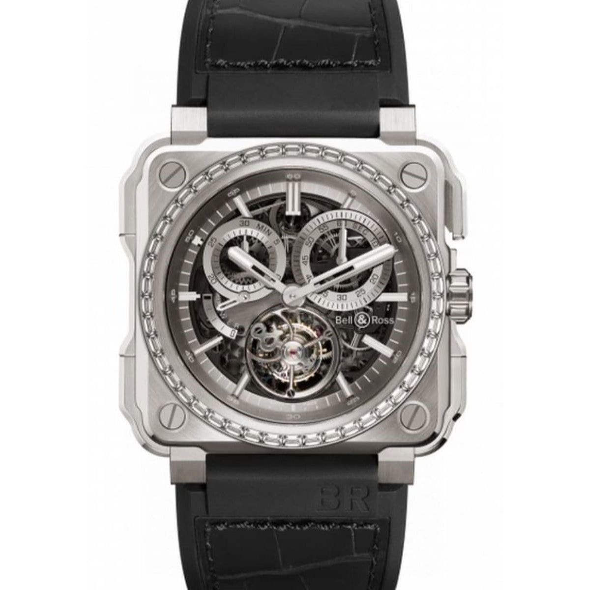 Bell & Ross Men's BRX1-CHTB-TI-D Aviation Br-X1 Chronograph Black Rubber and Leather Watch