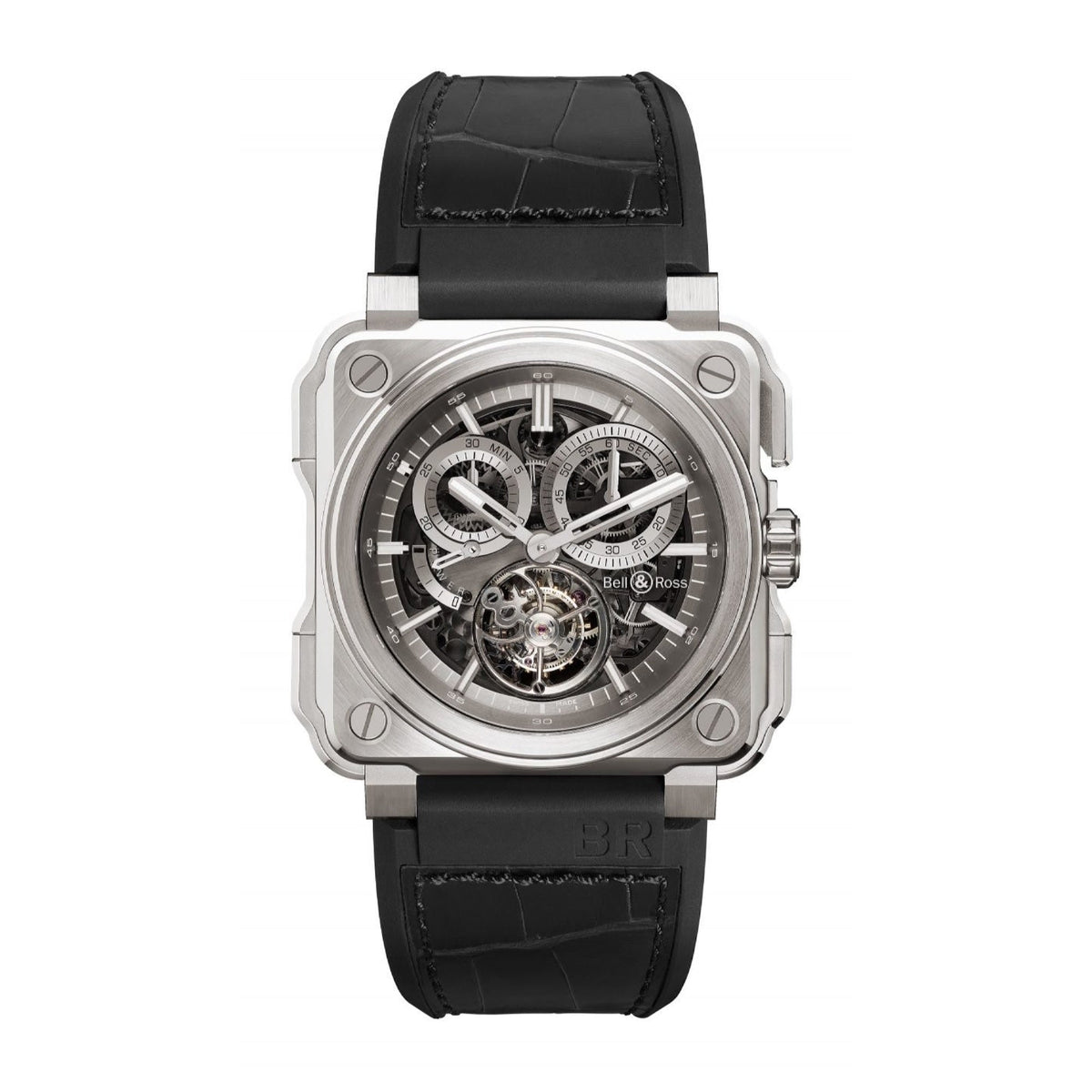 Bell & Ross Men's BRX1-CHTB-TI Aviation Br-X1 Chronograph Black Rubber and Leather Watch