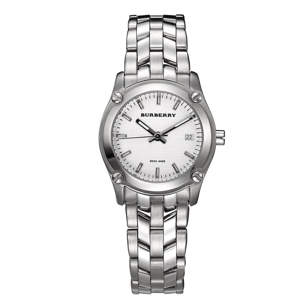 Burberry watch women's silver Clearance