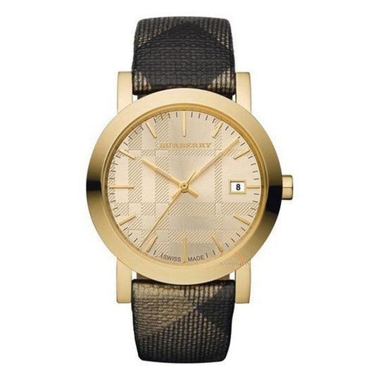 Burberry Women's BU1874 Heritage Grey Fabric and Leather Watch