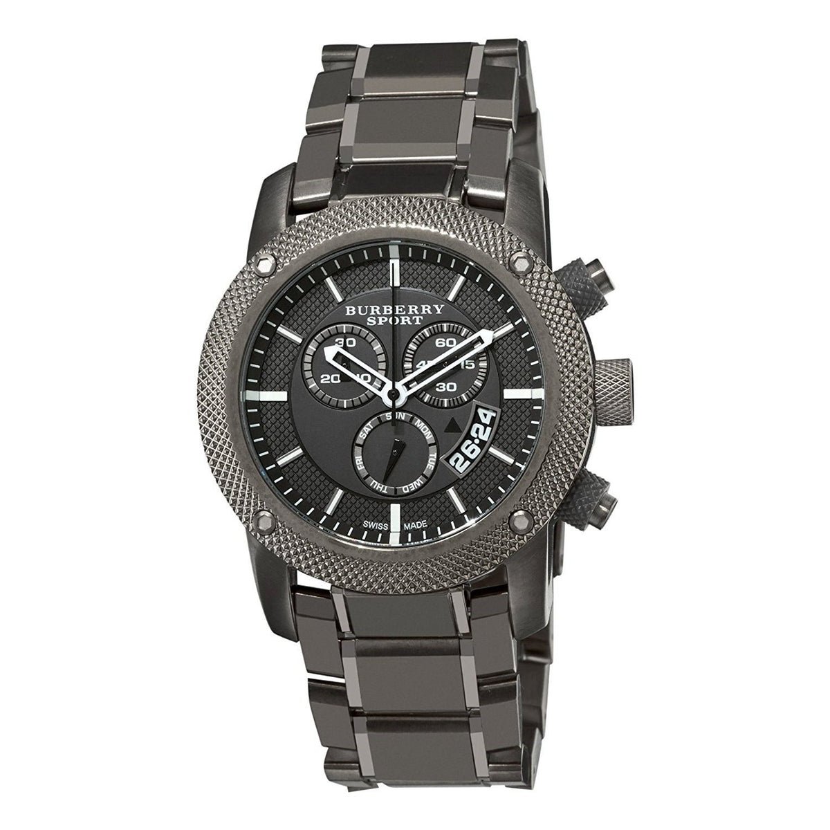 Burberry Men&#39;s BU7716 Sport Chronograph Black Stainless Steel Watch