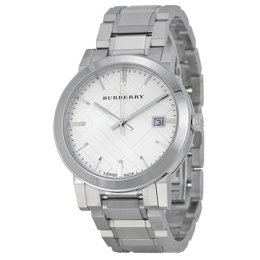 Burberry Unisex BU9000 Large Check Stainless Steel Watch