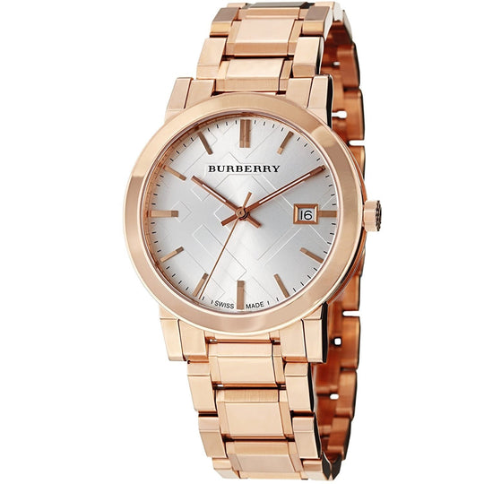 Burberry Unisex BU9004 Large Check Rose-Tone Stainless Steel Watch