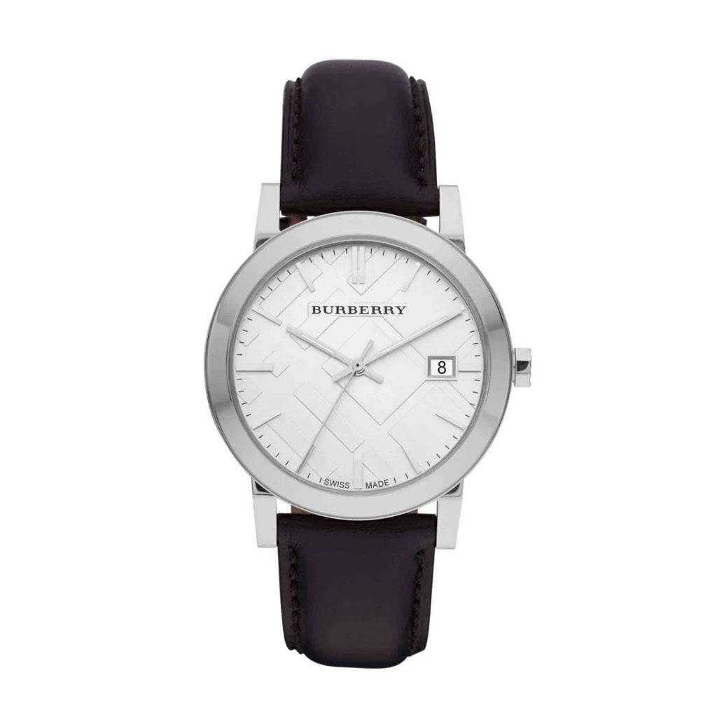 時計 BURBERRY BU9008 Burberry Men's BU9008 The City Check Black Leather Watch