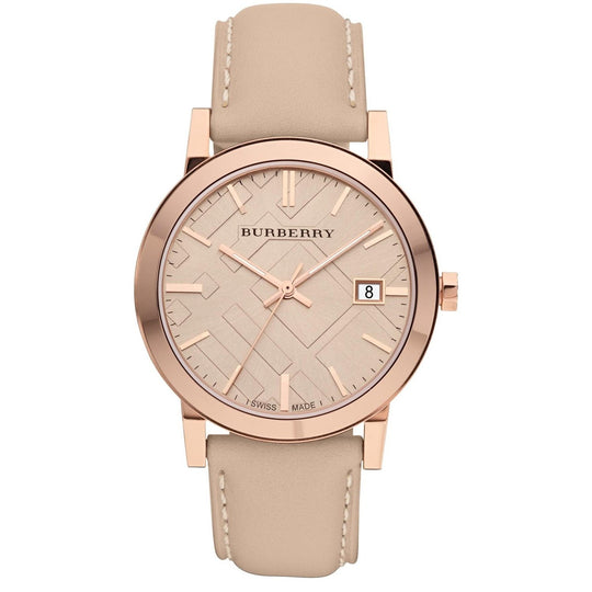 Burberry Unisex BU9014 The City Beige Leather Watch