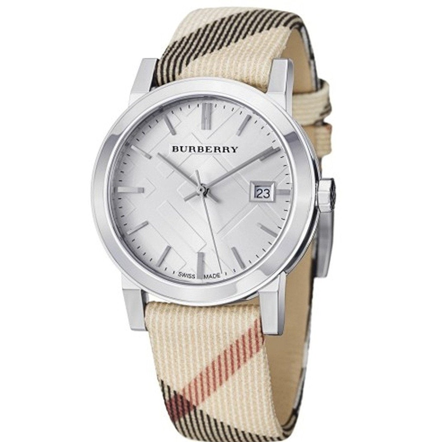 Burberry Women's BU9022 Heritage Nova Check Beige Nylon and Leather Watch