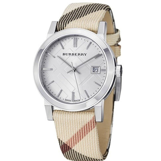 Burberry Women's BU9022 Heritage Nova Check Beige Nylon and Leather Watch