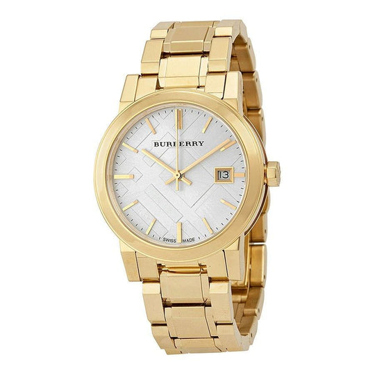 Burberry Women's BU9103 Large Check Gold-Tone Stainless Steel Watch