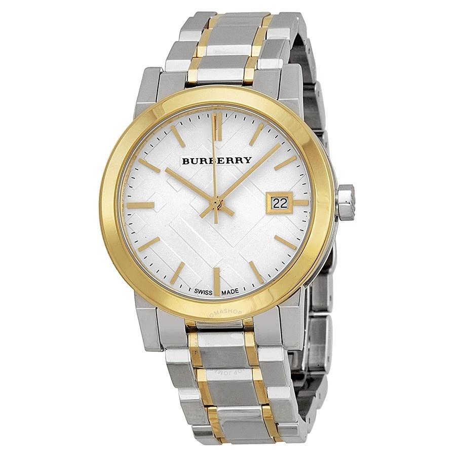 Burberry Women&#39;s BU9115 The City Check Two-Tone Stainless Steel Watch