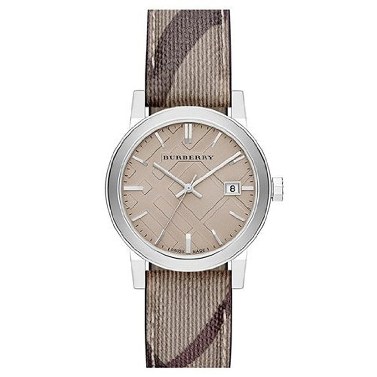 Burberry Women&#39;s BU9118 Nova Check Beige Fabric and Leather Watch