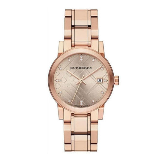 Burberry Women's BU9126 The City Diamond Rose-Tone Stainless Steel Watch