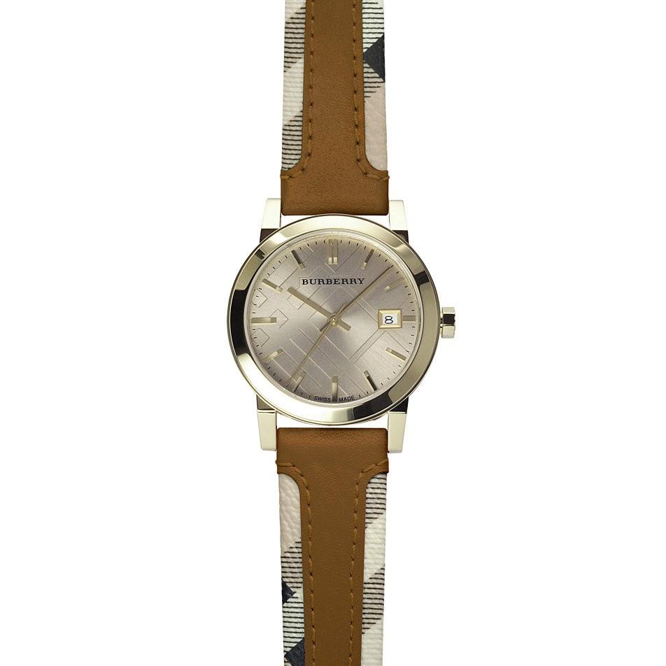 Burberry brown leather watch outlet