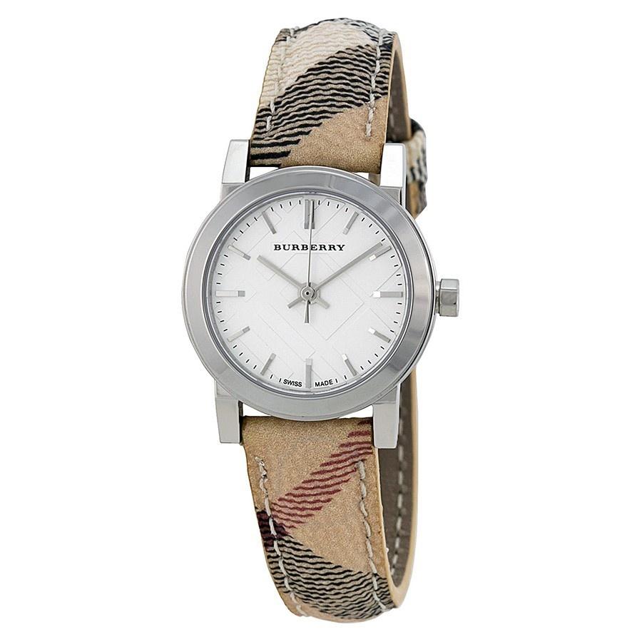 Burberry Women&#39;s BU9222 The City Beige Fabric and Leather Watch