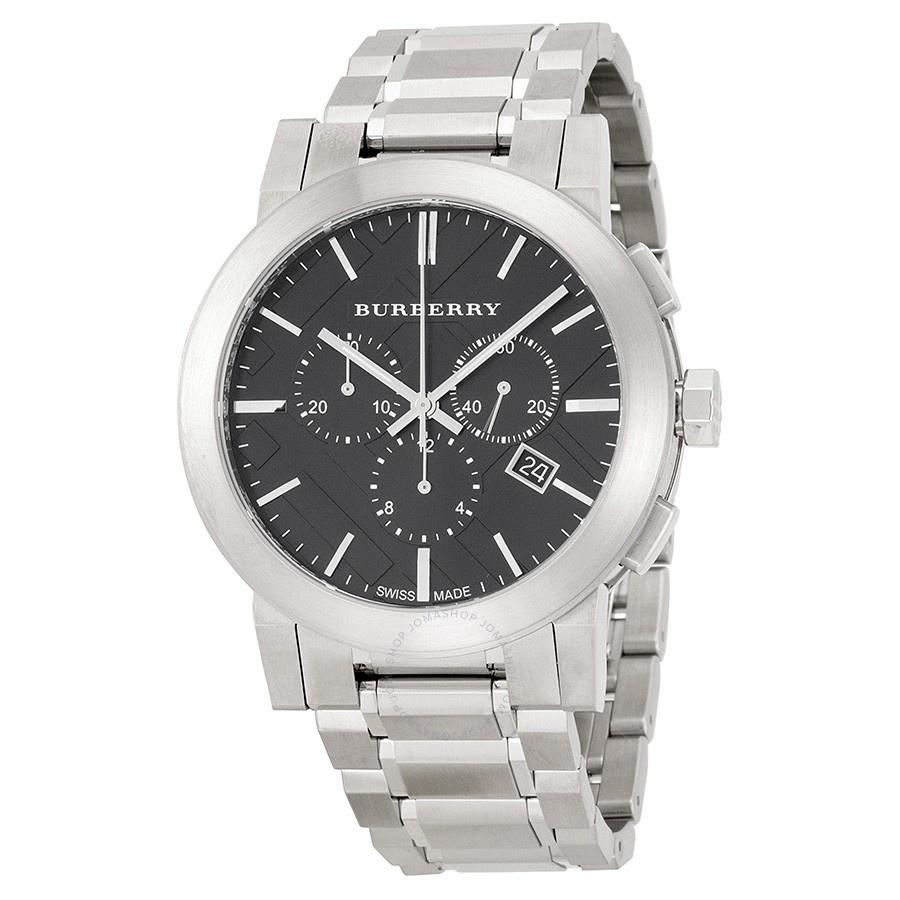 Burberry Men&#39;s BU9351 Large Check Chronograph Stainless Steel Watch