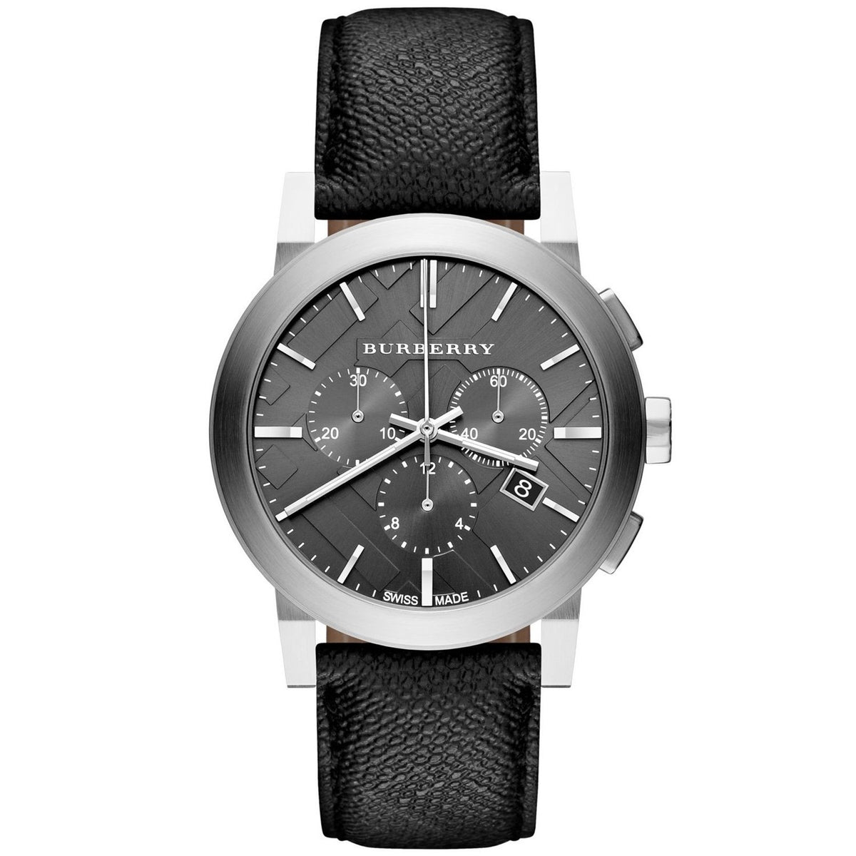 Burberry Unisex BU9359 Beat Check Chronograph Black Leather Watch